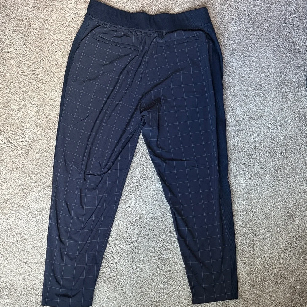 Athleta Brooklyn Ankle Pant Navy Checkered Mid Rise - Picture 5 of 5
